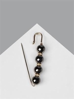 Булавка «Квартет» шар №14, 8см, цвет глянцевый серый в золоте 3714529 3714529