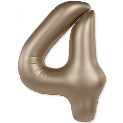 Шар (40''/102 см) Цифра SLIM Золото звездного света №4  FM 88048983