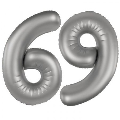 Шар (40''/102 см) Цифра SLIM Лунное серебро №6/9  FM 88048975