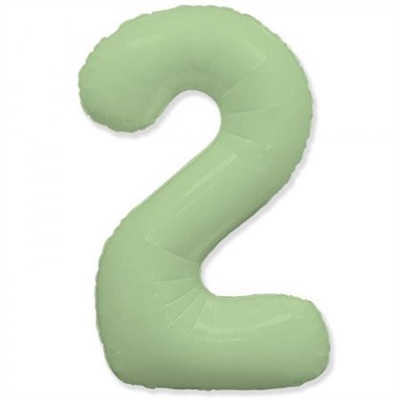 Шар (40''/102 см) Цифра SLIM Мята №2  FM 88048937