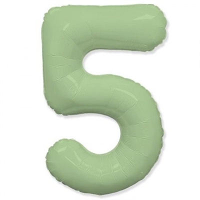 Шар (40''/102 см) Цифра SLIM Мята №5  FM 88048960