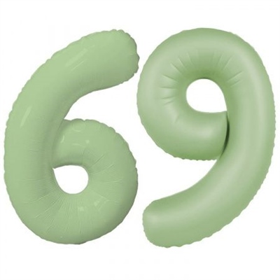 Шар (40''/102 см) Цифра SLIM Мята №6/9  FM 88048961