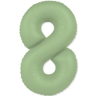 Шар (40''/102 см) Цифра SLIM Мята №8  FM 88048963
