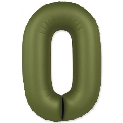 Шар (40''/102 см) Цифра SLIM Оливково-зеленый №0  FM 88048925