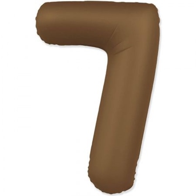 Шар (40''/102 см) Цифра SLIM Шоколадно-коричневый №7  FM 88048952