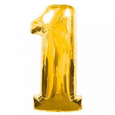 Шар (40''/102 см) Цифра Золото №1 FM 2129222