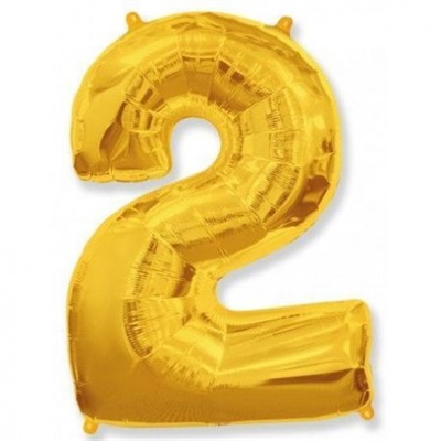 Шар (40''/102 см) Цифра Золото №2 FM 2129223