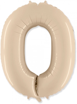Шар (40''/102 см) Цифра Кремовый №0 FM 88023799