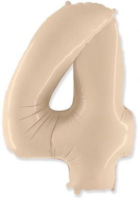 Шар (40''/102 см) Цифра Кремовый №4 FM 88022588