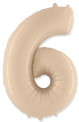 Шар (40''/102 см) Цифра Кремовый №6 FM 88022590