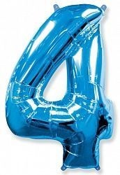 Шар (40''/102 см) Цифра Синий №4 FM 2129205