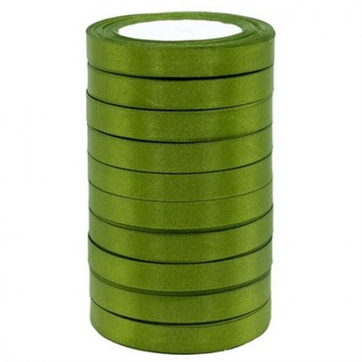 Лента атласная 1,2см*25Y, 55 Хаки  т.м 10/500 88043988