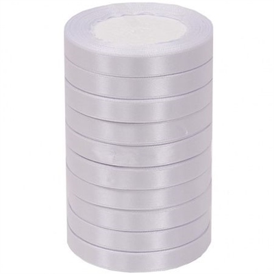 Лента атласная 1,2см*25Y, 01 Белый  т.м 10/500 88017646