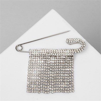 Булавка «Торжество» дождик, 7см, цвет белый в серебре   5511113 5511113