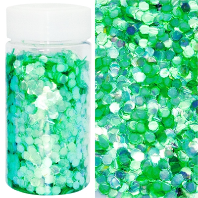 Конфетти фольга Шестиугольники Изумрудно-зеленый 150 гр 20030088