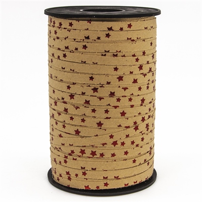 Лента Крафт Красные звёзды металлик 5мм*182м 87999430