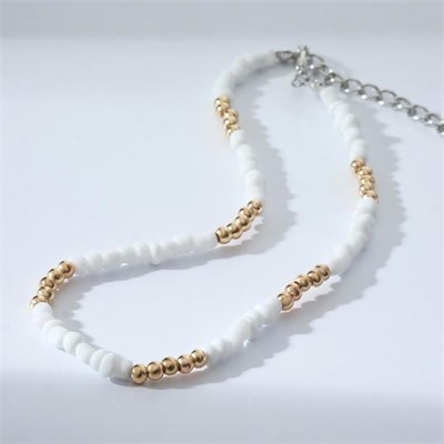 Колье из бисера «Спокойствие», цвет бело-золотой, 30 см 6938650