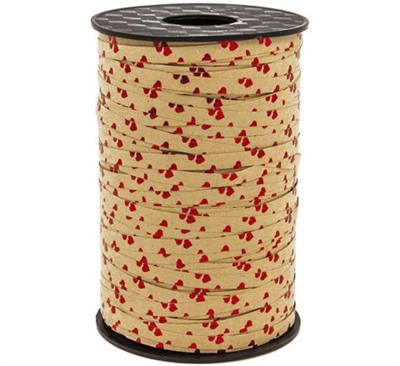 Лента Крафт Красные сердца металлик 5мм*182м 87994661