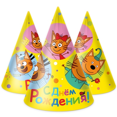 Колпак Три Кота Желтый 6шт 4000469