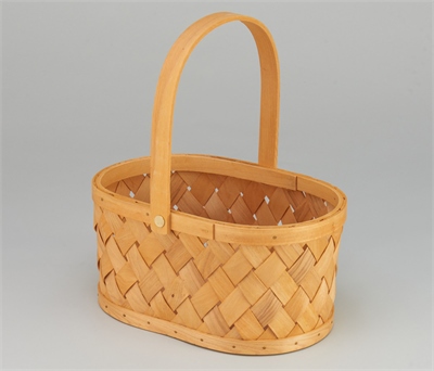 Корзина плетеная (секвойя), 23,5х17хH12/26,5 см, 1 шт., натуральный 88049849