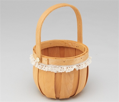 Корзина плетеная (секвойя), D13хН11/22,5 см, 1 шт., натуральный с окантовкой 88049818