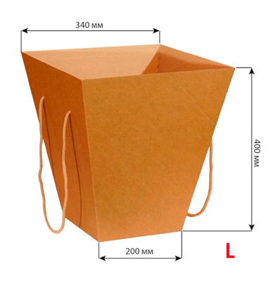 Коробка для цветов 20 х 34 х 40 см, крафт (10 шт. / уп.) 88049817