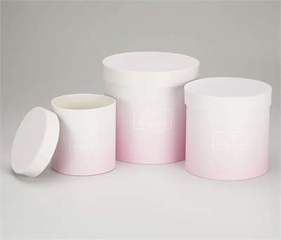 Набор коробок "Градиент" 18x17.2см, 15.5x15см,  12x12.2см, 3 шт., св.розовый/розовый 88049813