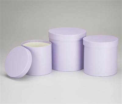 Набор коробок с крышкой,19,5х19 см, 17,5х17 см, 15,5х15 см, 3 шт, св.-сиреневый 88049811