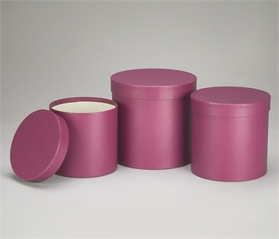 Набор коробок с крышкой,19,5х19 см, 17,5х17 см, 15,5х15 см, 3 шт., сливовый 88049865