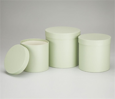 Набор коробок с крышкой,19,5х19 см, 17,5х17 см, 15,5х15 см, 3 шт., фисташковый 88049806