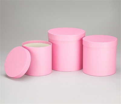 Набор коробок с крышкой,19,5х19 см, 17,5х17 см, 15,5х15 см, 3 шт., ярко розовый 88049826