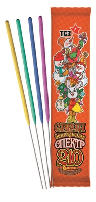 Бенгальский огонь 30 сек, Ассорти, 21 см, 6 шт. 88049443