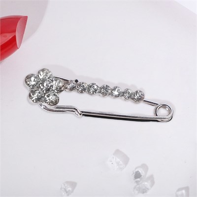 Булавка «Лунная дорожка» с незабудкой, 4 см, цвет белый в серебре 102656 102656