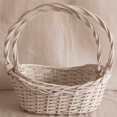 Набор корзин плетеных с ручкой 2 в 1. Ива, белый 38*21*13 / 31*19*11 см / набор / 88049780