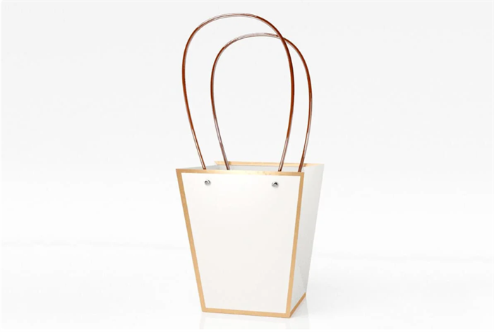 Пакет для цветов крафт «Золотая окантовка» форма-1 размер L (13/13 х 9.5/9.5 х 15.5см) 10 шт Чёрный, плотность 230 гр 17846