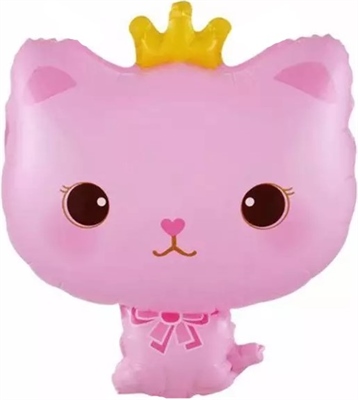 G 26 Котенок принцесса. Розовый / Cat Princess / 1 шт /, Фольгированный шар 88049563