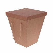 Коробка для цветов с крышкой и ручками Крафт 20*34*40 см 88049523