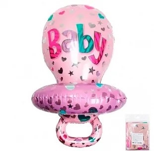 К 38 Пустышка детская Розовый / Baby Pacifier Pink / 1 шт. / Фольгированный шар 88049673