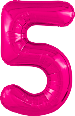 Шар (40''/102 см) Цифра Slim Фуксия Сатин №5  Agura 88049577