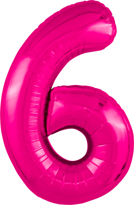 Шар (40''/102 см) Цифра Slim Фуксия Сатин №6  Agura 88049748