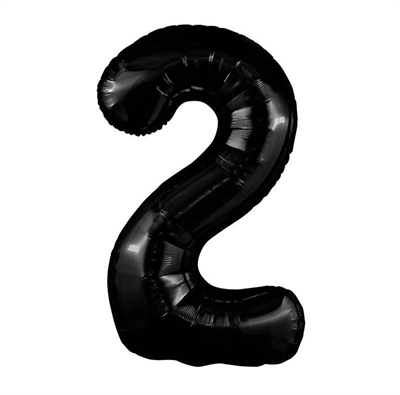 Шар (40''/102 см) Цифра Slim Черный блеск №2  Agura 88049669