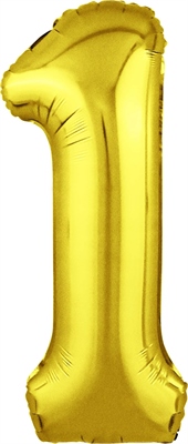 Шар (40''/102 см) Цифра Slim Золото №1  Agura 88049691