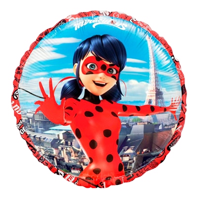 И 18 Круг Леди Баг / Rnd Ladybug / 1 шт /, Фольгированный шар 88049501