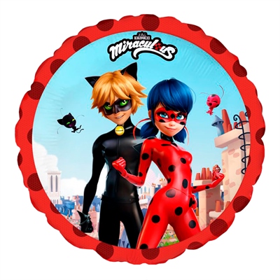 И 18 Круг Леди Баг и Супер Кот/ Rnd Miraculous Street / 1 шт /, Фольгированный шар 88049597