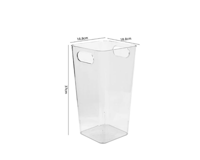 Ваза флориста прозрачная квадратная с ручкой размер L (h=37см, верх 18см) 20231