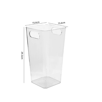 Ваза флориста прозрачная квадратная с ручкой размер M (h=29см, верх 16см) 20230
