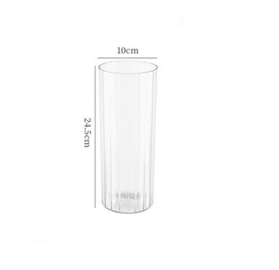 Ваза флориста прозрачная рифленая размер M (h=25см, верх 10см) 21750