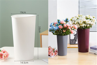 Ваза флориста треугольная горловина размер M (h=33см, верх 19см) Белый 20216