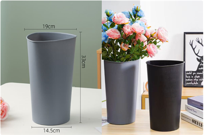 Ваза флориста треугольная горловина размер M (h=33см, верх 19см) Серый 20219