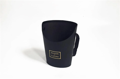 Кашпо для цветов с лентой (15.5x12x19cm) Чёрный 01777